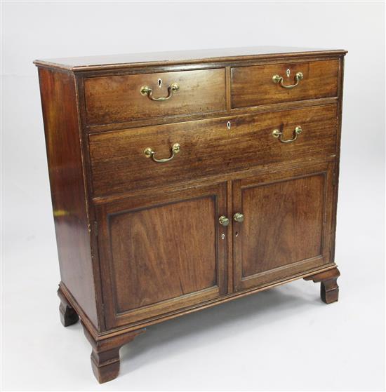 A George III mahogany cabinet, W.3ft 6.5in.